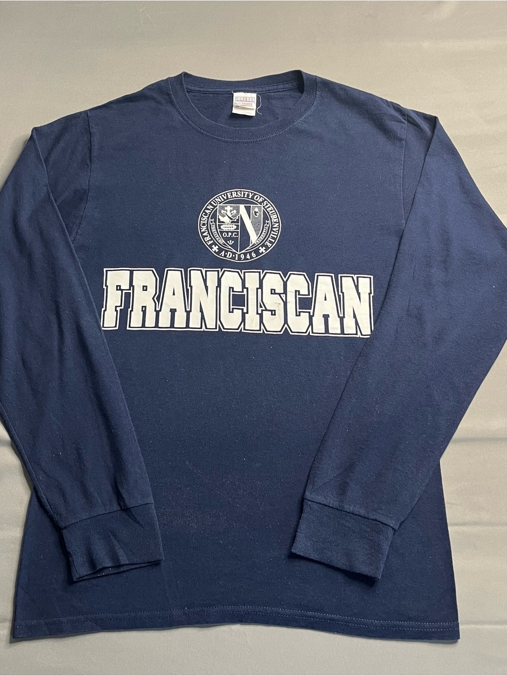 Jerzees Navy Long Sleeve Franciscan Crewneck